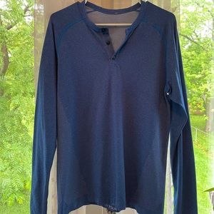Lululemon Quarter-Button Long Sleeve/ Blue